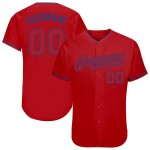 Maillot de baseball personnalisé rouge-royal authentique Maillot de baseball personnalisé rouge-royal authentique