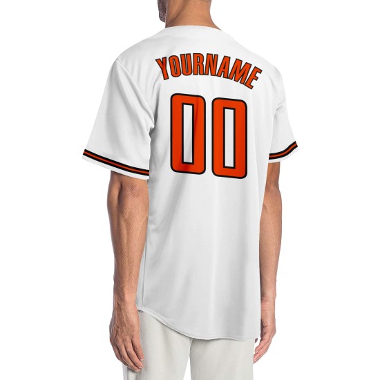 Maillot de baseball authentique personnalisé orange-noir-blanc Maillot de baseball authentique personnalisé orange-noir-blanc