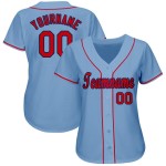 Maillot de baseball personnalisé rouge-bleu marine clair Maillot de baseball personnalisé rouge-bleu marine clair