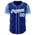 Maillot de baseball personnalisé blanc-clair authentique Royal Tone Two Blue Maillot de baseball personnalisé blanc-clair authentique Royal Tone Two Blue