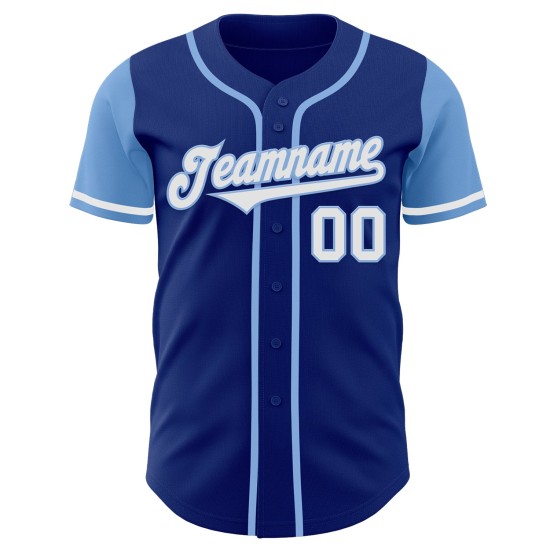 Maillot de baseball personnalisé blanc-clair authentique Royal Tone Two Blue Maillot de baseball personnalisé blanc-clair authentique Royal Tone Two Blue