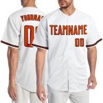 Maillot de baseball authentique personnalisé orange-noir-blanc Maillot de baseball authentique personnalisé orange-noir-blanc