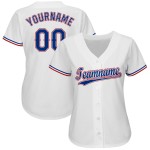 Maillot de baseball personnalisé blanc royal-rouge Maillot de baseball personnalisé blanc royal-rouge