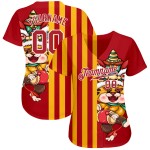 Maillot de baseball 3D Tiger authentique, motif personnalisé mignon rouge-blanc, rouge Maillot de baseball 3D Tiger authentique, motif personnalisé mignon rouge-blanc, rouge