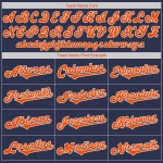 Maillot de baseball personnalisé bleu marine orange et blanc authentique Maillot de baseball personnalisé bleu marine orange et blanc authentique
