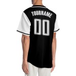 Maillot de baseball authentique noir personnalisé, ton blanc-gris Maillot de baseball authentique noir personnalisé, ton blanc-gris