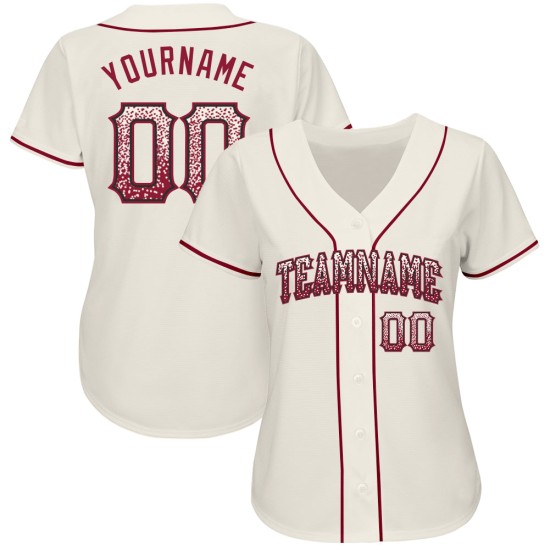 Maillot de baseball personnalisé authentique Crimson-Black Drift Cream Fashion Maillot de baseball personnalisé authentique Crimson-Black Drift Cream Fashion