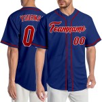 Maillot de baseball Royal authentique rouge et blanc personnalisé Maillot de baseball Royal authentique rouge et blanc personnalisé
