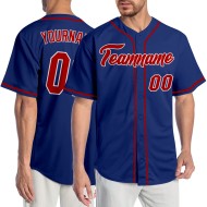 Maillot de baseball Royal authentique rouge et blanc personnalisé