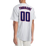 Maillot de baseball à rayures fines blanc royal-rouge authentique Royal Custom Maillot de baseball à rayures fines blanc royal-rouge authentique Royal Custom