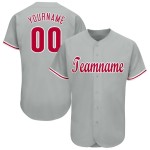 Maillot de baseball gris rouge et blanc personnalisé Maillot de baseball gris rouge et blanc personnalisé