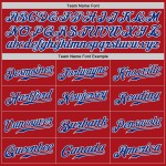 Maillot de baseball personnalisé rouge fendu authentique gris royal Maillot de baseball personnalisé rouge fendu authentique gris royal