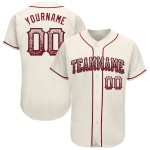 Maillot de baseball personnalisé authentique Crimson-Black Drift Cream Fashion Maillot de baseball personnalisé authentique Crimson-Black Drift Cream Fashion