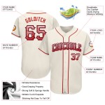 Maillot de baseball authentique crème Fashion Drift personnalisé rouge-bleu marine Maillot de baseball authentique crème Fashion Drift personnalisé rouge-bleu marine