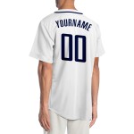Maillot de baseball personnalisé blanc authentique bleu marine Maillot de baseball personnalisé blanc authentique bleu marine