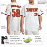 Maillot de baseball authentique personnalisé orange-noir-blanc Maillot de baseball authentique personnalisé orange-noir-blanc