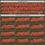 Maillot de baseball authentique de couleur rouge crème, style Salute Two Olive Maillot de baseball authentique de couleur rouge crème, style Salute Two Olive