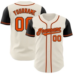 Maillot de baseball deux tons orange-noir personnalisés crème authentique