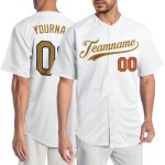 Maillot de baseball authentique personnalisé, couleur or, rouge et blanc Maillot de baseball authentique personnalisé, couleur or, rouge et blanc