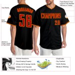 Maillot de baseball rouge-or authentique personnalisé noir Maillot de baseball rouge-or authentique personnalisé noir