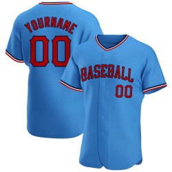 Maillot de baseball authentique rouge et bleu marine personnalisé