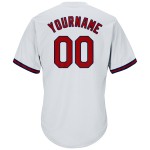 Maillot de baseball blanc authentique en tricot côtelé rétro, rouge et bleu marine Maillot de baseball blanc authentique en tricot côtelé rétro, rouge et bleu marine