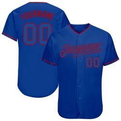 Maillot de baseball authentique personnalisé Royal Royal-Red