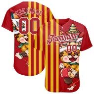 Maillot de baseball 3D Tiger authentique, motif personnalisé mignon rouge-blanc, rouge