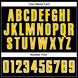 Maillot de baseball noir personnalisé authentique bicolore doré et blanc Maillot de baseball noir personnalisé authentique bicolore doré et blanc