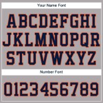 Maillot de baseball gris personnalisé bleu marine et orange Maillot de baseball gris personnalisé bleu marine et orange
