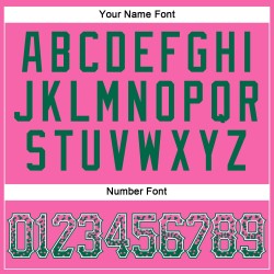 Maillot de baseball personnalisé Kelly Drift Fashion, rose authentique, vert et blanc