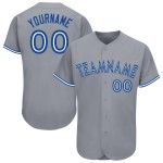 Maillot de baseball Royal-White personnalisé gris Maillot de baseball Royal-White personnalisé gris
