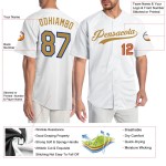 Maillot de baseball authentique personnalisé, couleur or, rouge et blanc Maillot de baseball authentique personnalisé, couleur or, rouge et blanc