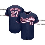 Maillot de baseball personnalisé blanc-rouge bleu marine Maillot de baseball personnalisé blanc-rouge bleu marine