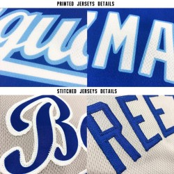 Maillot de baseball gris bleu marine-blanc personnalisé Maillot de baseball gris bleu marine-blanc personnalisé