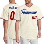 Maillot de baseball personnalisé rouge-royal crème authentique Maillot de baseball personnalisé rouge-royal crème authentique