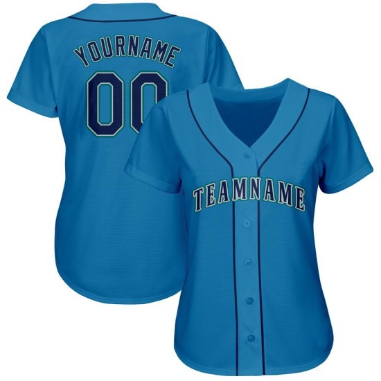 Maillot de baseball léger personnalisé bleu marine-sarcelle Maillot de baseball léger personnalisé bleu marine-sarcelle