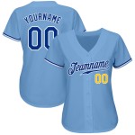 Maillot de baseball bleu clair personnalisé Royal-Gold authentique Maillot de baseball bleu clair personnalisé Royal-Gold authentique
