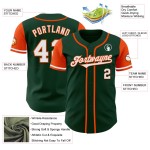 Maillot de baseball personnalisé vert authentique blanc-orange Maillot de baseball personnalisé vert authentique blanc-orange