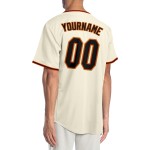 Maillot de baseball noir personnalisé crème orange-vieil or authentique Maillot de baseball noir personnalisé crème orange-vieil or authentique