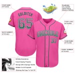 Maillot de baseball personnalisé Kelly Drift Fashion, rose authentique, vert et blanc Maillot de baseball personnalisé Kelly Drift Fashion, rose authentique, vert et blanc