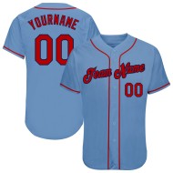 Maillot de baseball authentique rouge-bleu marine personnalisé léger