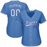 Maillot de baseball bleu personnalisé, blanc clair et bleu royal authentique Maillot de baseball bleu personnalisé, blanc clair et bleu royal authentique