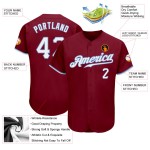 Maillot de baseball blanc clair authentique cramoisi bleu personnalisé Maillot de baseball blanc clair authentique cramoisi bleu personnalisé