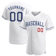 Maillot de baseball personnalisé blanc authentique Royal-Red