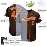 Maillot de baseball authentique marron fendu personnalisé mode orange-gris Maillot de baseball authentique marron fendu personnalisé mode orange-gris