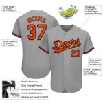 Maillot de baseball orange-noir gris personnalisé authentique Maillot de baseball orange-noir gris personnalisé authentique