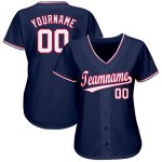 Maillot de baseball personnalisé blanc-rouge bleu marine Maillot de baseball personnalisé blanc-rouge bleu marine