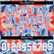 Maillot de baseball blanc clair à motif floral 3D orange et bleu Maillot de baseball blanc clair à motif floral 3D orange et bleu