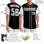 Maillot de baseball authentique noir personnalisé, ton blanc-gris Maillot de baseball authentique noir personnalisé, ton blanc-gris